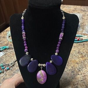 Vibrant Purple Stone Necklace